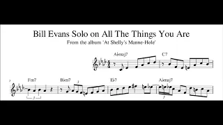 Bill Evans Solo on All The Things You Are - Piano Transcription (Sheet Music in Description)