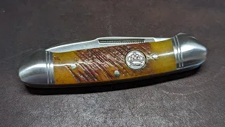 Queen Cutlery Sawcut Bone Canoe Pocket Knife QN013