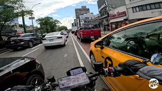 PROPER CITY SPLITTING - splits and dips in busy NYC traffic - 100F (38C) v1896