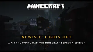 Newisle: Lights Out trailer | Minecraft Bedrock city survival map with download