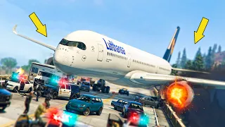 AIRBUS A350 Сrash Landing on Bridge after Engine Explosion | GTA 5