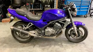 Kawasaki zr250 Balius 1999 rev run before dismantle