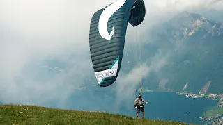 Flare Mustache 18 in the Swiss Alps. Chaising after a Speedflyer.