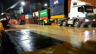 Loading a container at the port of Mombasa