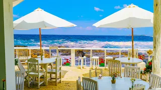 Sunny Day by the Seaside Cafe Ambience ☕ Relaxing Bossa Nova Music for Deep Sleep, Relaxation