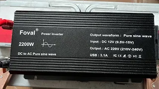 Інвертор із чистим синусом 2200 Вт з Китаю. Pure Sine Wave Inverter DC12V / AC220V 2200W.