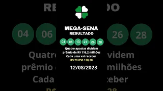 Resultado Mega-Sena - 12/08/2023 - 4 Ganhadores