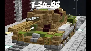 Minecraft WW2 Build Tutorial: T-34-85 (New Design)