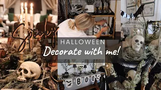 DECORATE WITH ME FOR HALLOWEEN! OVER THE TOP HALLOWEEN TABLE TOP DECOR, BAR CART AND MORE DECOR!