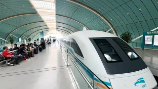 Maglev train journey, Shanghai, China