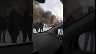 Возгорание автобуса в Усинске