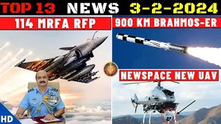 Indian Defence Updates : 114 MRFA Deal,900 Km Brahmos-ER Test,Rudram-2 Ready,New Tactical UAV