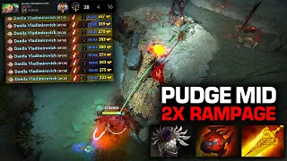🔥 OMG 2X RAMPAGE 🔥 Immortal Pudge vs Immortal Shadow Fiend Mid | Pudge Official