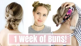 1 Week of Bun Hairstyles - Hair Tutorial!
