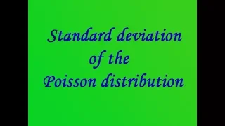 Standard deviation of Poisson distribution explain in simple method