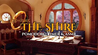 LORD OF THE RINGS Ambience | THE SHIRE Study Session | POMODORO Timer & ASMR Page Turning