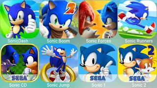 Sonic Runners,Sonic,Sonic Dash,Sonic Boom,Sonic CD,Sonic 1