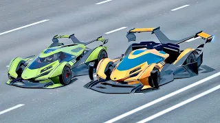 Lamborghini V12 GTR vs Lamborghini V12 Vision GT - Drag Race 20 KM