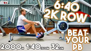 2000m Row in 6:40 Row Along | Real Time Tips