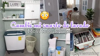 Moví todo de lugar😳||Ahora tengo más espacio en mi lavandería✅||Compre un escurridor muy barato