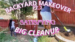 DIY BACKYARD MAKEOVER & YARD WORK CLEAN UP! | SPRINKLER REPAIR  | GARDENING | LANDSCAPE | DIG PT. 2