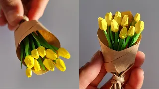 Miniature Paper Tulip Tutorial | Easy DIY Paper Flower |  Handmade Gift