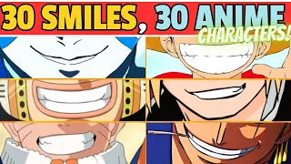 Guess the Anime Character by their Smiles | 30 smiles, 30 anime characters | Luffy, Naruto, Etc.