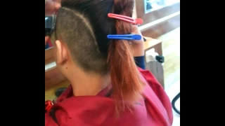 Woman mohawk haircut