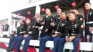 Singing Marines lost that lovin feeling @ wedding reception