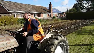 Ferguson TEF20 1954 ploughing with single furrow ferguson plough