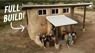 Family Builds Incredible Earthbag Solar Shed Office! | Full Movie Documentary Timelapse