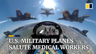 US military planes salute New York medical workers fighting Covid-19