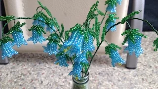 ЦВЕТЫ КОЛОКОЛьЧИКИ из БИСЕРА. Tutorial: Bluebell - flowers. БИСЕРОПЛЕТЕНИЕ для НАЧИНАЮЩИХ