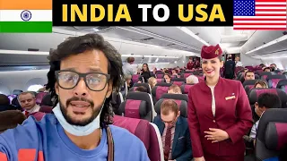 INDIA to USA: DON'T MAKE THESE MISTAKES!! | Qatar Airways Economy INDIA to USA Vlog