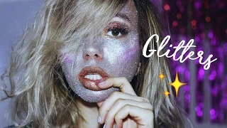 МАКИЯЖ ПОЛНОСТЬЮ ИЗ БЛЁСТОК | FULL FACE USING ONLY GLITTER