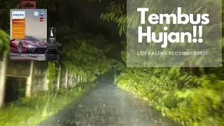 Tembus Hujan: Test drive Lampu led h4 Philips Ultinon Rally 3550, Terang dan Mantap