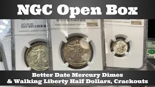 NGC Open Box - Better Date Mercury Dimes & Walking Liberty Half Dollars - Couple Crackouts - Economy