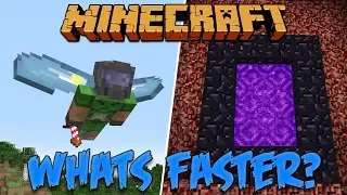 Whats Faster? Nether Travel Or Firework Rockets & Elytra [Minecraft Myth Busting 109]