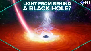 First Detection of Light from Behind a Black Hole