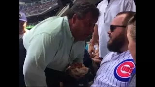Christie Confronts Cubs Fan at Brewers Game