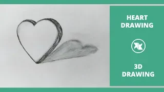Draw a Floating Heart on Line Paper 3D Trick Art - Easy 3D Drawings for Kids