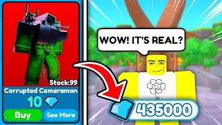 😱I FOUND A LOT OF CORRUPTED CAMERAMAN!🤯LUCKY MARKETPLACE! 💎- Toilet Tower Defense | Roblox