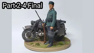 ITALERI 1/9 German Military Motorcycle & German Infantryman Part2-4 Final