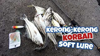 CASTING IKAN KERONG - KERONG PAKAI UMPAN SOFT LURE HASILNYA MANTAP || MANCING UL PINGGIR LAUT.