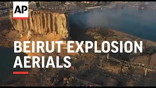 Aerials show devastating impact of Beirut explosion