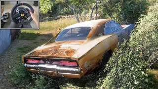Rebuilding a Dodge Charger R/T - Forza Horizon 5 (Steering wheel + Shifter) gameplay