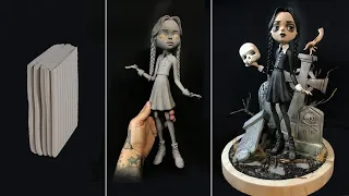 How to Sculpt Wednesday Addams in Tim Burton Style / Diorama