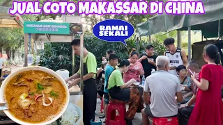 JUAL COTO MAKASSAR DI CHINA SEKALIAN MAKAN BERSAMA KELUARGA DI TEMPAT JUALAN