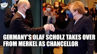 'Do this full of JOY' - Merkel hands to Scholz 'one of the most beautiful jobs that exist'