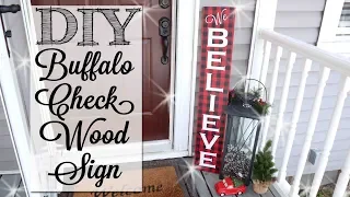 DIY Buffalo Check Christmas Wood Sign